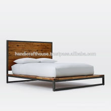 Industrial Vintage Metal y madera cama King Size